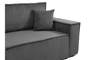 Hobson Bäddsoffa 3-sits i Plysch - Grå - Möbler - Vardagsrum - Bäddsoffor