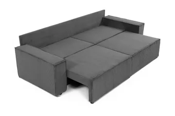 Hobson Bäddsoffa 3-sits i Plysch - Grå - Möbler - Vardagsrum - Bäddsoffor
