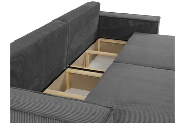 Hobson Bäddsoffa 3-sits i Plysch - Grå - Möbler - Vardagsrum - Bäddsoffor