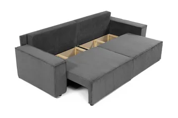 Hobson Bäddsoffa 3-sits i Plysch - Grå - Möbler - Vardagsrum - Bäddsoffor