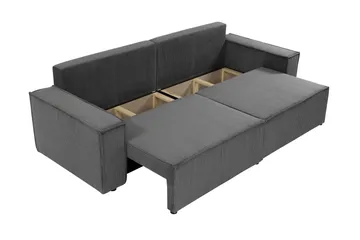 Hobson Bäddsoffa 3-sits i Plysch - Grå - Möbler - Vardagsrum - Bäddsoffor