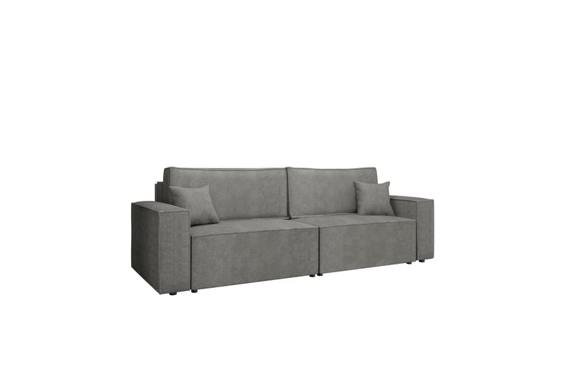Hobson Bäddsoffa 3-sits i Plysch - Grå - Möbler - Vardagsrum - Bäddsoffor