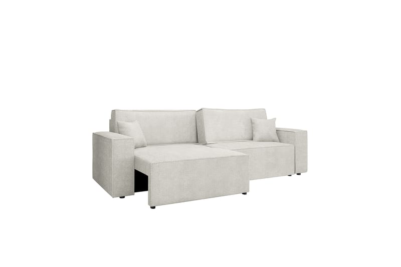 Hobson Bäddsoffa 3-sits i Plysch - Vit - Möbler - Vardagsrum - Bäddsoffor