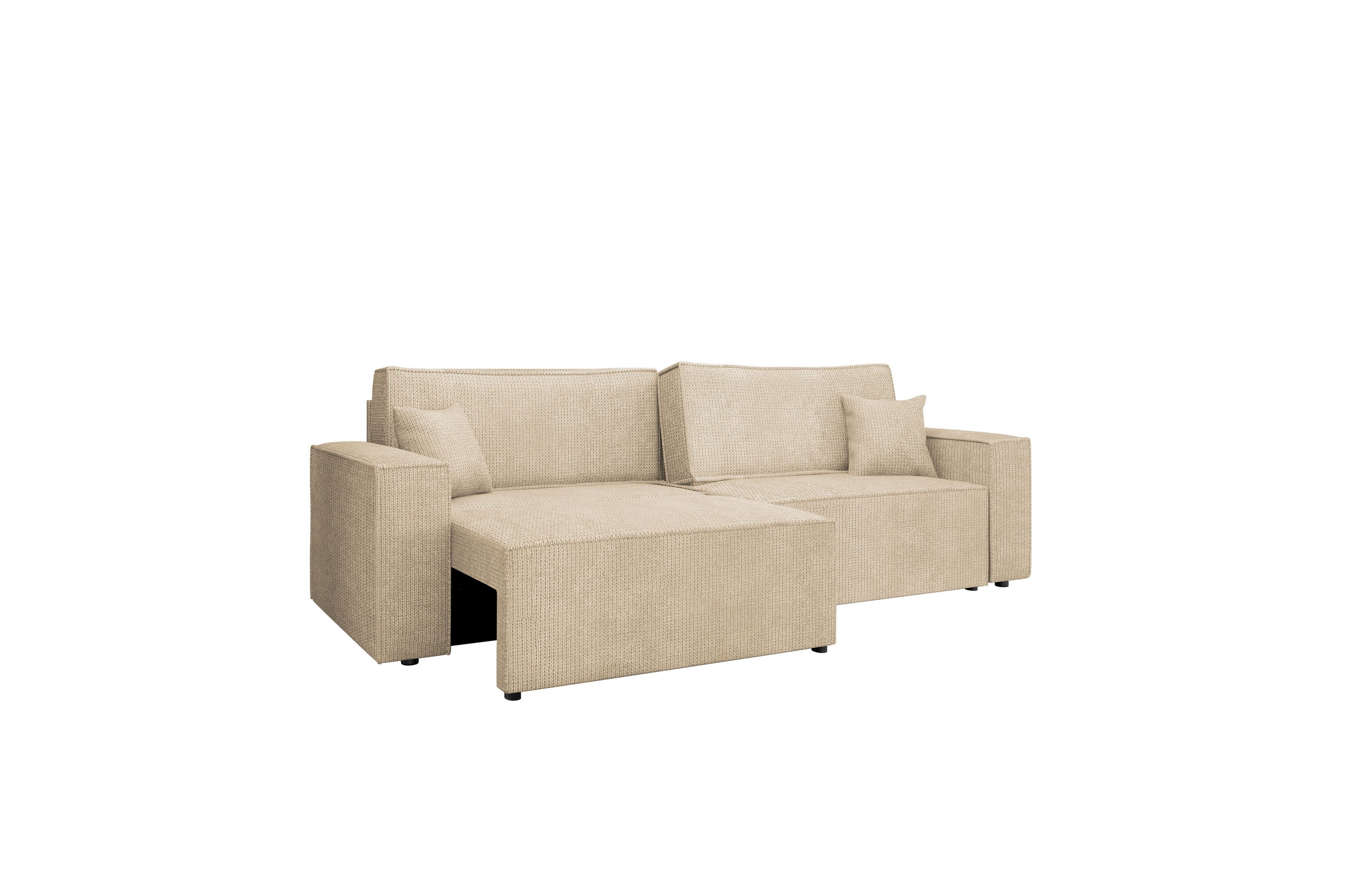 hobson bäddsoffa 3-sits i plysch - beige