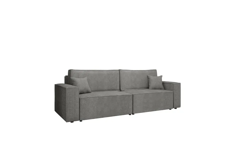 Hobson Bäddsoffa 3-sits i Plysch - Grå - Möbler - Vardagsrum - Bäddsoffor