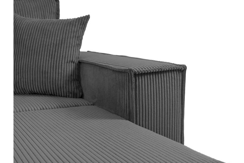 Hobson Bäddsoffa 3-sits i Plysch - Grå - Möbler - Vardagsrum - Bäddsoffor