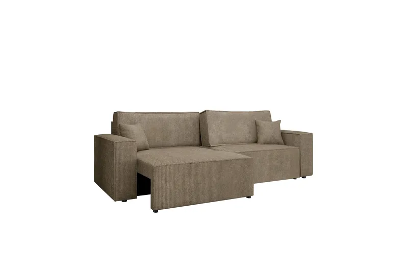 Hobson Bäddsoffa 3-sits i Plysch - Brun - Möbler - Vardagsrum - Bäddsoffor