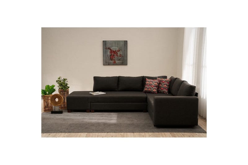 Hörnbäddsoffa Iroulport Vänster Antracit - Antracit - Möbler - Vardagsrum - Bäddsoffor