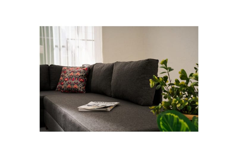 Hörnbäddsoffa Iroulport Vänster Antracit - Antracit - Möbler - Vardagsrum - Bäddsoffor