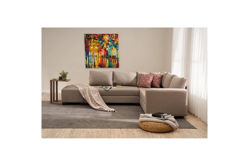 Hörnbäddsoffa Iroulport Vänster Beige - Beige - Möbler - Vardagsrum - Bäddsoffor