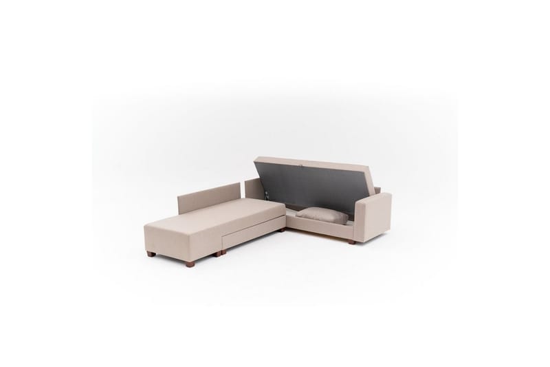 Hörnbäddsoffa Iroulport Vänster Beige - Beige - Möbler - Vardagsrum - Bäddsoffor