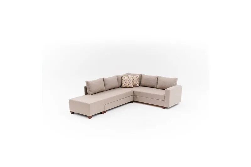 Hörnbäddsoffa Iroulport Vänster Beige, Beige