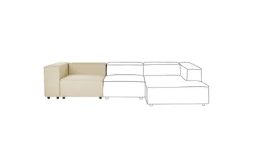 Hörnsektion Aprica Beige, svart, Linne - Beige - Möbler - Vardagsrum - Soffor - Modulsoffor - Hörnmodul