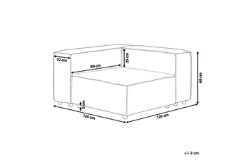 Hörnsektion Aprica Beige, svart, Linne - Beige - Möbler - Vardagsrum - Soffor - Modulsoffor - Hörnmodul