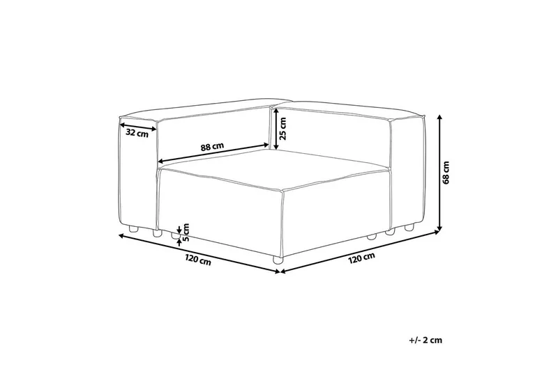 Hörnsektion Aprica Beige, svart, Linne - Beige - Möbler - Vardagsrum - Soffor - Modulsoffor - Hörnmodul