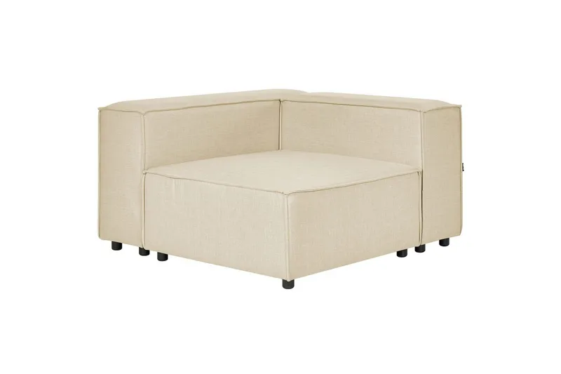 Hörnsektion Aprica Beige, svart, Linne, Beige