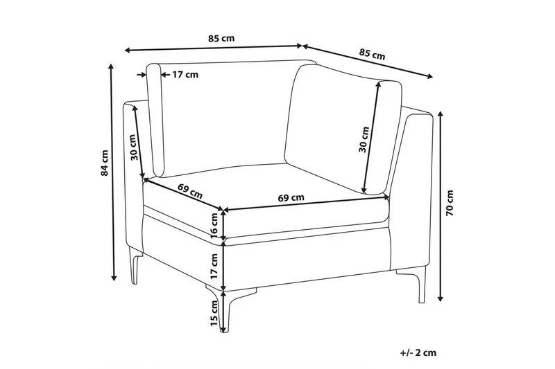 Hörnsektion Evja Blå - Blå - Möbler - Vardagsrum - Soffor - Modulsoffor - Hörnmodul