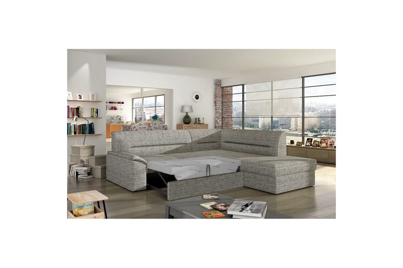 Hörnsoffa Eltap Elano 255x212x90 cm - Berlin 01, Grå, Höger - Möbler - Vardagsrum - Bäddsoffor