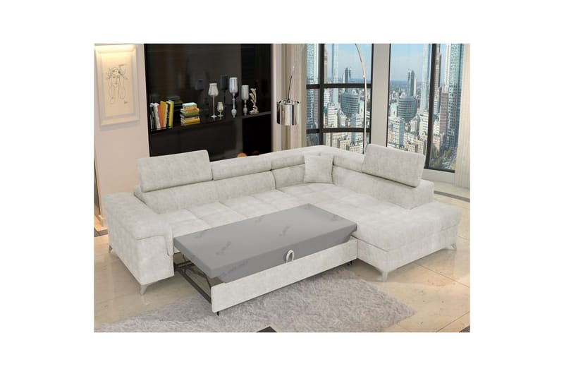 Hörnsoffa Eltap Eridano 275x202x88 cm - Amore 01, Vit, Höger - Möbler - Vardagsrum - Bäddsoffor