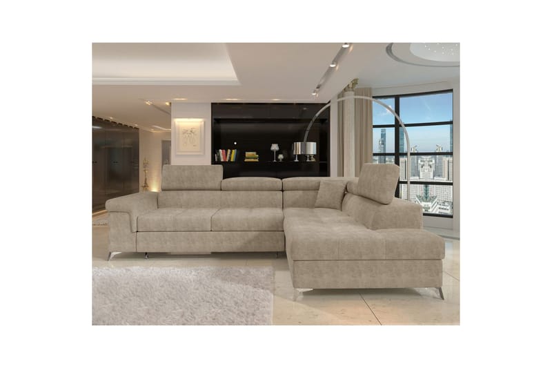 Hörnsoffa Eltap Eridano 275x202x88 cm - Amore 18, Beige, Höger - Möbler - Vardagsrum - Bäddsoffor