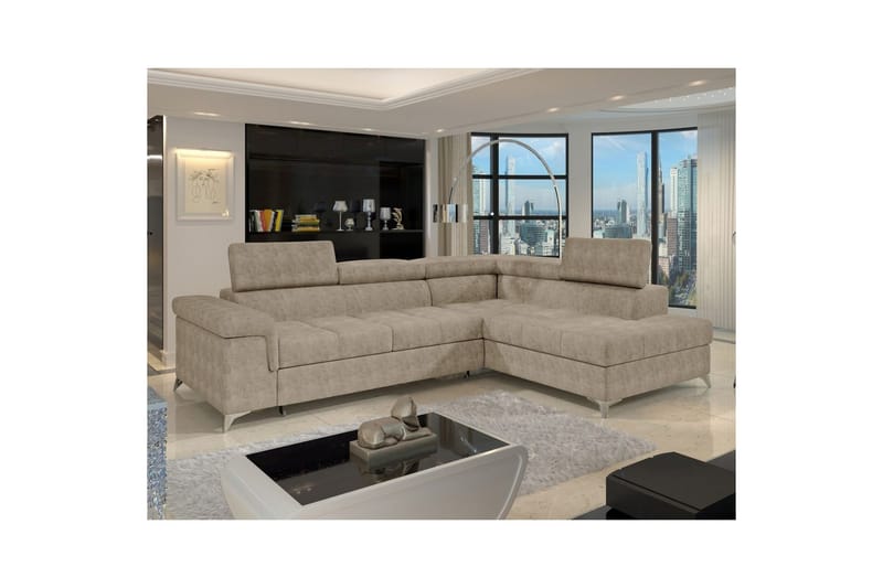 Hörnsoffa Eltap Eridano 275x202x88 cm - Amore 18, Beige, Höger - Möbler - Vardagsrum - Bäddsoffor