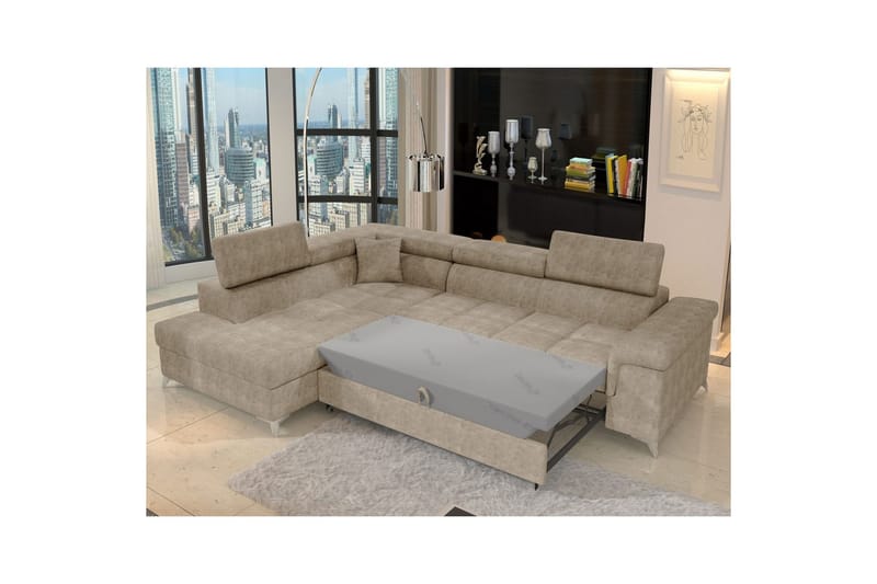 Hörnsoffa Eltap Eridano 275x202x88 cm - Amore 18, Beige, Vänster - Möbler - Vardagsrum - Bäddsoffor