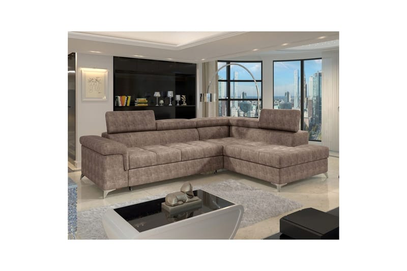 Hörnsoffa Eltap Eridano 275x202x88 cm - Amore 20, Mörk Beige, Höger - Möbler - Vardagsrum - Bäddsoffor
