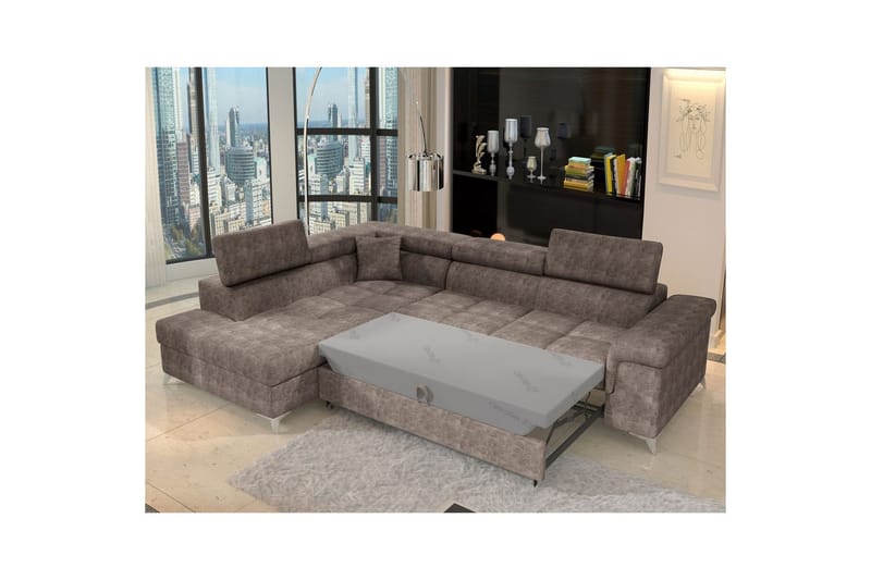 Hörnsoffa Eltap Eridano 275x202x88 cm - Amore 20, Mörk Beige, Vänster - Möbler - Vardagsrum - Bäddsoffor