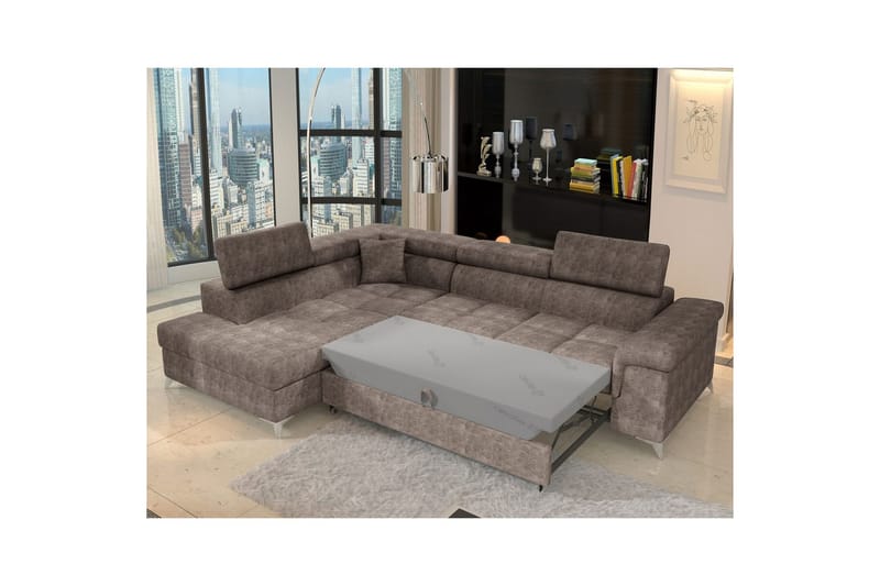 Hörnsoffa Eltap Eridano 275x202x88 cm - Amore 20, Mörk Beige, Vänster - Möbler - Vardagsrum - Bäddsoffor