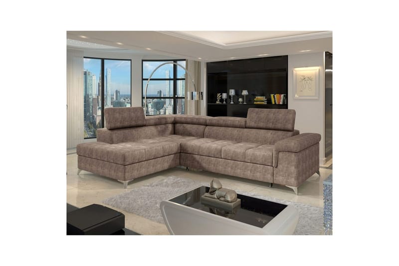 Hörnsoffa Eltap Eridano 275x202x88 cm - Amore 20, Mörk Beige, Vänster - Möbler - Vardagsrum - Bäddsoffor