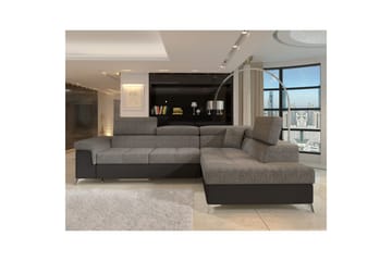 Hörnsoffa Eltap Eridano 275x202x88 cm - Berlin 01, Mjuk 11, Grå, Svart, Höger - Möbler - Vardagsrum - Bäddsoffor