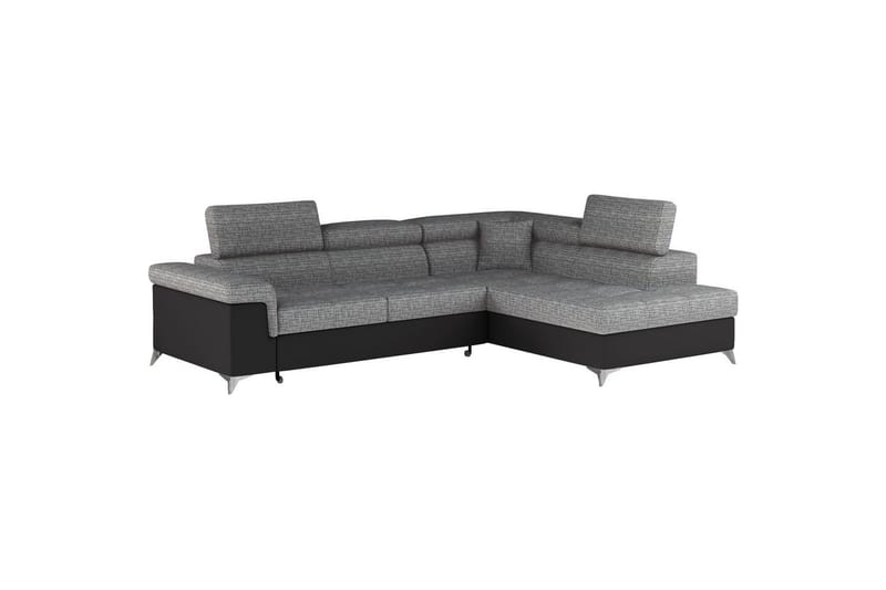 Hörnsoffa Eltap Eridano 275x202x88 cm - Berlin 01, Mjuk 11, Grå, Svart, Höger - Möbler - Vardagsrum - Bäddsoffor