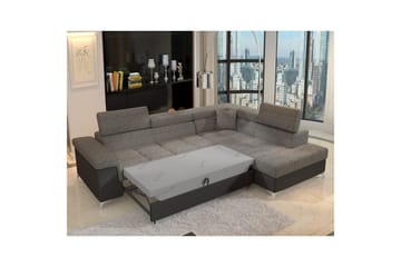 Hörnsoffa Eltap Eridano 275x202x88 cm - Berlin 01, Mjuk 11, Grå, Svart, Höger - Möbler - Vardagsrum - Bäddsoffor