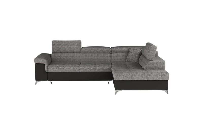 Hörnsoffa Eltap Eridano 275x202x88 cm - Berlin 01, Mjuk 11, Grå, Svart, Höger - Möbler - Vardagsrum - Bäddsoffor