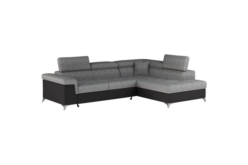 Hörnsoffa Eltap Eridano 275x202x88 cm - Berlin 01, Mjuk 11, Grå, Svart, Höger - Möbler - Vardagsrum - Bäddsoffor