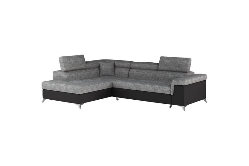Hörnsoffa Eltap Eridano 275x202x88 cm - Berlin 01, Mjuk 11, Grå, Svart, Vänster - Möbler - Vardagsrum - Bäddsoffor