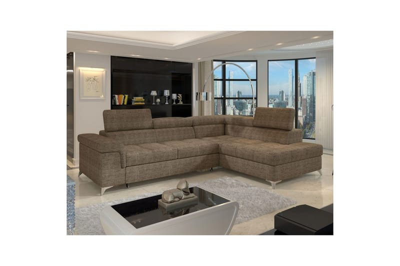 Hörnsoffa Eltap Eridano 275x202x88 cm - Berlin 03, Beige, Höger - Möbler - Vardagsrum - Bäddsoffor