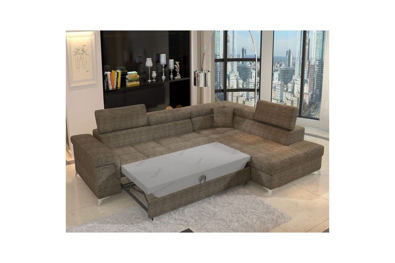 Hörnsoffa Eltap Eridano 275x202x88 cm - Berlin 03, Beige, Höger - Möbler - Vardagsrum - Bäddsoffor