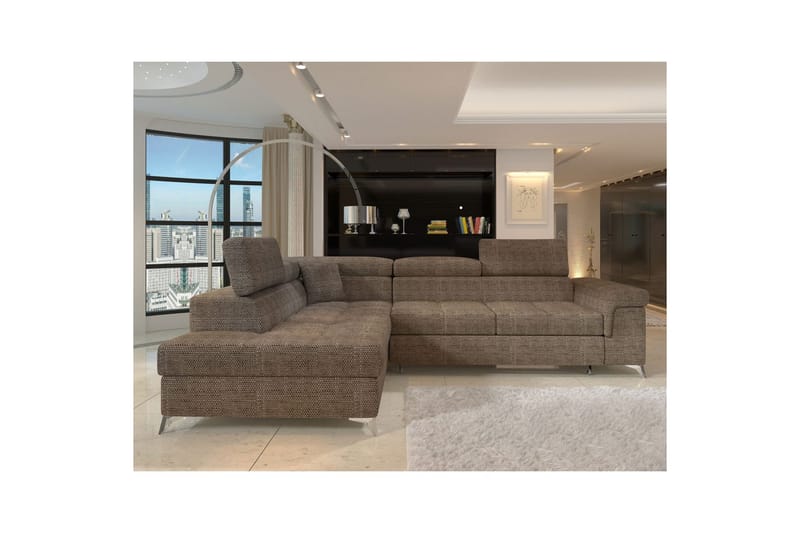 Hörnsoffa Eltap Eridano 275x202x88 cm - Berlin 03, Beige, Vänster - Möbler - Vardagsrum - Bäddsoffor