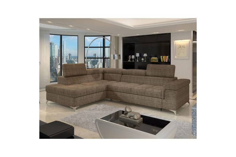 Hörnsoffa Eltap Eridano 275x202x88 cm - Berlin 03, Beige, Vänster - Möbler - Vardagsrum - Bäddsoffor