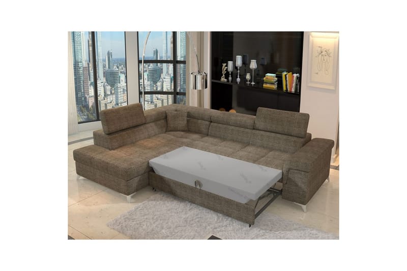 Hörnsoffa Eltap Eridano 275x202x88 cm - Berlin 03, Beige, Vänster - Möbler - Vardagsrum - Bäddsoffor