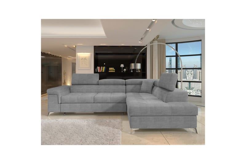 Hörnsoffa Eltap Eridano 275x202x88 cm - Manhattan 03, Ljusgrå, Höger - Möbler - Vardagsrum - Bäddsoffor