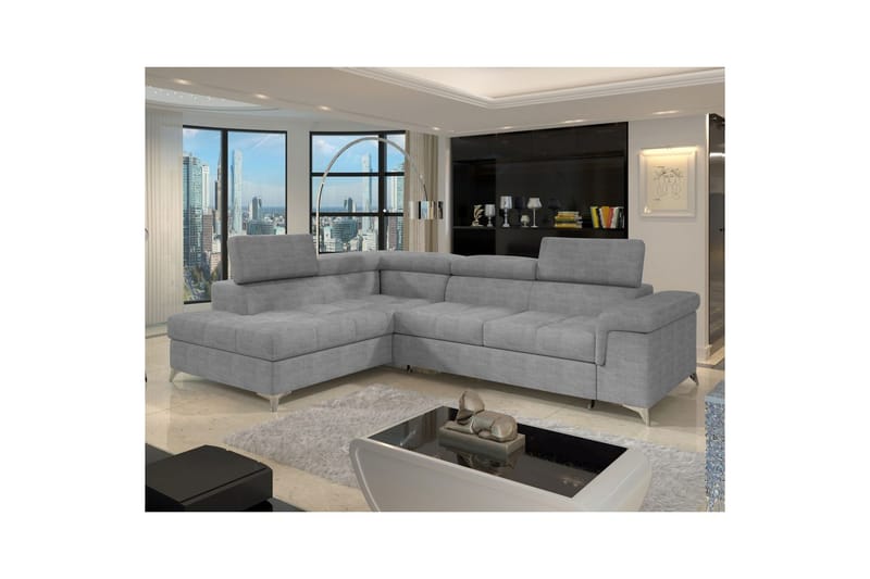 Hörnsoffa Eltap Eridano 275x202x88 cm - Manhattan 03, Ljusgrå, Vänster - Möbler - Vardagsrum - Bäddsoffor
