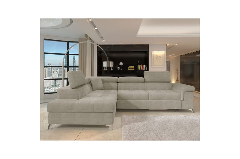 Hörnsoffa Eltap Eridano 275x202x88 cm - Manhattan 20, Mörkbeige, Vänster - Möbler - Vardagsrum - Bäddsoffor