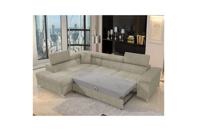 Hörnsoffa Eltap Eridano 275x202x88 cm - Manhattan 20, Mörkbeige, Vänster - Möbler - Vardagsrum - Bäddsoffor