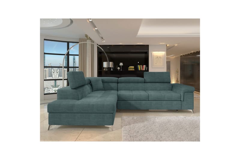 Hörnsoffa Eltap Eridano 275x202x88 cm - Manhattan 38, Grön, Vänster - Möbler - Vardagsrum - Bäddsoffor