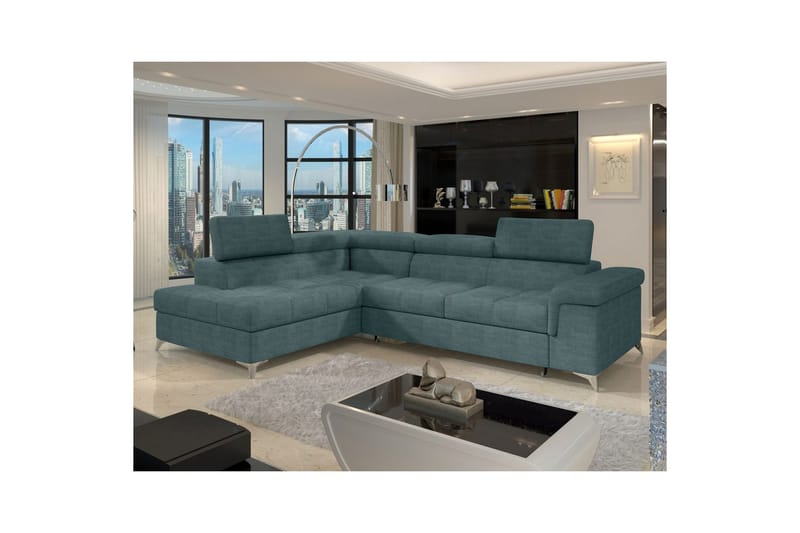 Hörnsoffa Eltap Eridano 275x202x88 cm - Manhattan 38, Grön, Vänster - Möbler - Vardagsrum - Bäddsoffor