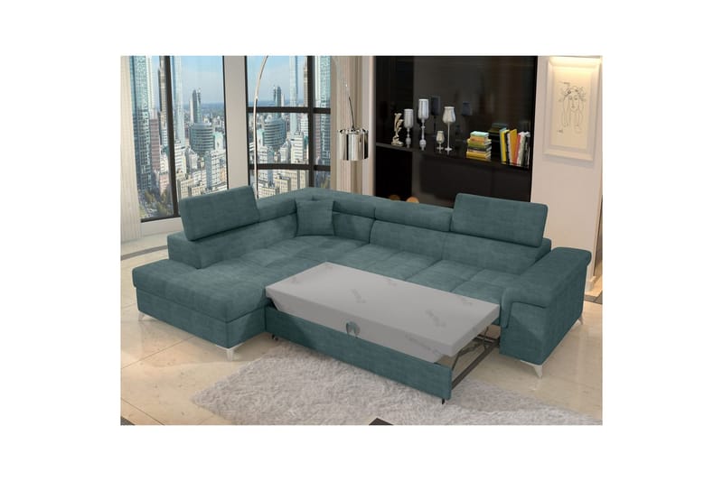 Hörnsoffa Eltap Eridano 275x202x88 cm - Manhattan 38, Grön, Vänster - Möbler - Vardagsrum - Bäddsoffor