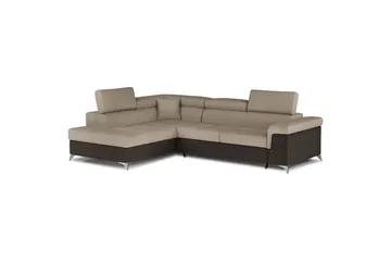 Hörnsoffa Eltap Eridano 275x202x88 cm - Monolith 09, Monolith 29, Mörkbeige, Brun, Höger - Möbler - Vardagsrum - Bäddsoffor