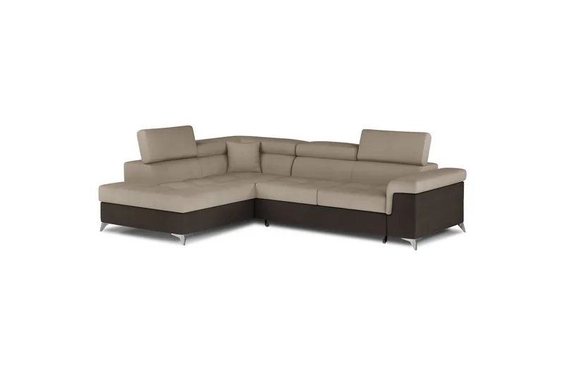 Hörnsoffa Eltap Eridano 275x202x88 cm - Monolith 09, Monolith 29, Mörkbeige, Brun, Höger - Möbler - Vardagsrum - Bäddsoffor